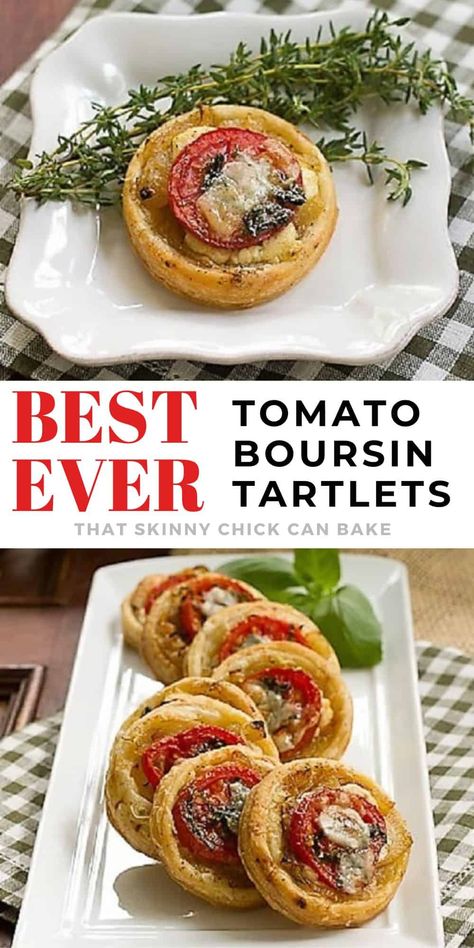 Savory Vegetarian Appetizers, Shallot Puff Pastry, Puff Pastry Boursin Appetizers, Boursin Puff Pastry Appetizer, Puff Pastry Hors D’oeuvres, Appetizer Recipes Puff Pastry, Volauvent Recipes, Puff Pastry Savory Recipes, Savoury Puff Pastry Recipes