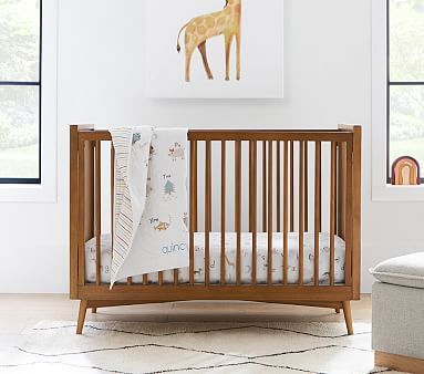 Mid Century Crib, Mid Century Bookshelf, Mid Century Nursery, Baby Cribs Convertible, Modern Crib, Nursery Room Design, Cunas Para Bebes, Baby Boy Room, Nursery Inspo