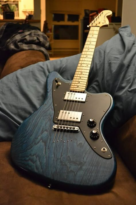 Fender Black Stratocaster, Custom Jazzmaster, Jazzmaster Guitar, Male Neck, Blue Guitar, Guitar Books, Electric Guitar Design, Guitar Obsession, Telecaster Guitar