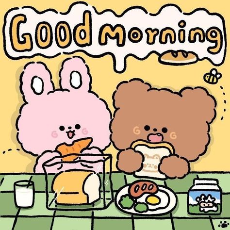 블로그 디자인, Gud Morning, Sticker Note, Good Morning Sweetheart Quotes, Pink Bear, 강아지 그림, Cute Texts For Him, Cute Messages, Cute Cartoon Drawings