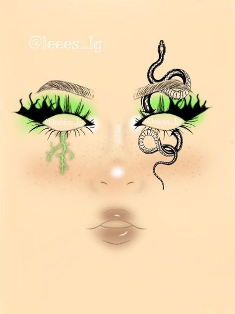 Medusa Makeup Ideas, Medusa Makeup, Medusa Hair, Makeup Tips Eyeshadow, Creepy Halloween Makeup, Punk Makeup, Makeup Drawing, Makeup Face Charts, Face Paint Makeup