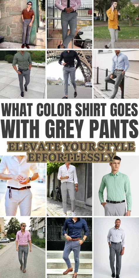 What Color Shirt Goes With Grey Pants? Mens Grey Slacks Outfit, Men’s Wedding Guest Outfit Gray, Grey Dress Pants Outfit Men, Gray Pants Outfit Men Casual, Mens Gray Pants Outfit, Grey Slacks Outfit Mens, Grey Business Pants Outfit, Gray Pants Outfit Men, Grey Chinos Men Outfits