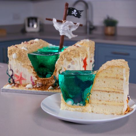 Jelly Cake Shipwreck | cake, fruit preserves, shipwreck | You've Never Seen A Cake Like This! | By Craft Factory Shipwreck Cake, Craft Factory, Sea Cake, Ship Wreck, Sea Cakes, Cake Fruit, Jelly Cake, Ideas For Fun, Fruit Preserves