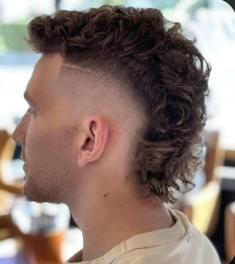 Hairstyles For Men 2022, Mohawk Hairstyles For Men, Modern Mullet Haircut, Curly Mohawk Hairstyles, Mullet Hairstyles, Men With Curly Hair, Mohawk Hairstyles Men, Curly Mohawk, Mohawk Styles