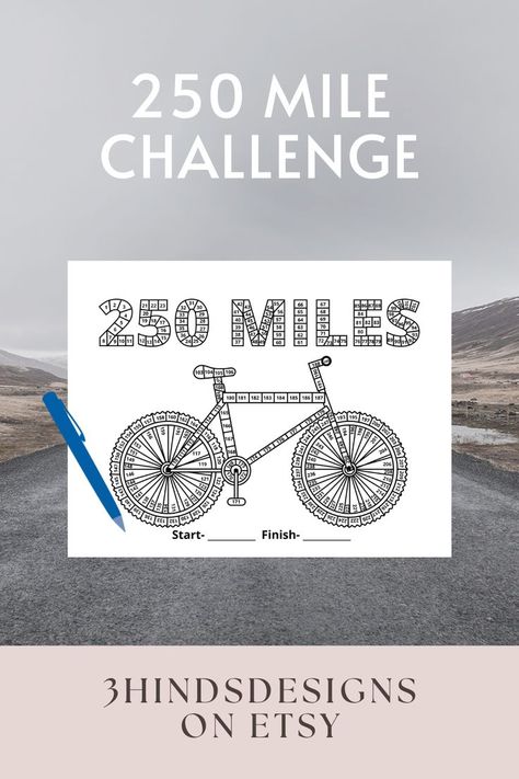 Miles Tracker, Visual Motivation, Cycling Challenge, 21 Day Fix Workouts, Exercise Planner, Motivation To Work, Mileage Tracker, Bike Challenge, Fitness Tracker Printable