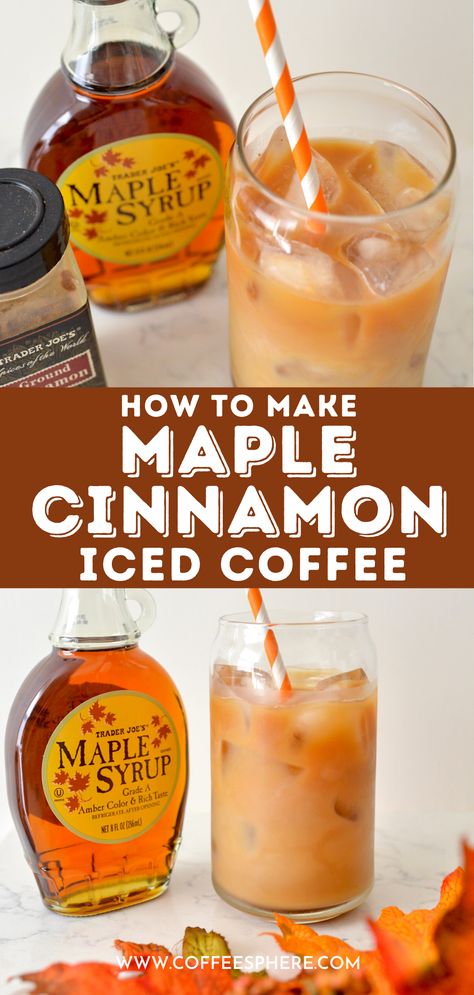 Coffee Soup Recipe, Easy Coffee Smoothie Recipes, Late Recipe Coffee, Fall Coffee Creamer Recipe, Coffee With Maple Syrup, Maple Iced Coffee Recipe, Maple Syrup Coffee Recipes, Flavoured Coffee Recipes, Maple Iced Coffee