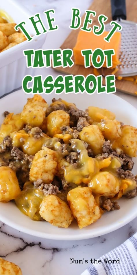 Best Tater Tot Casserole, Tater Tot Casserole Recipe, Hotdish Recipes, Tater Tot Casserole Recipes, Ground Beef Casserole Recipes, Fast Dinner Recipes, Tot Casserole, Tater Tot Casserole, Beef Casserole Recipes