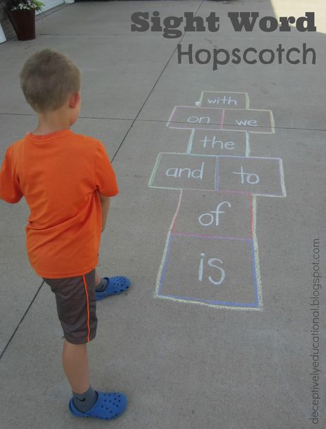 Relentlessly Fun, Deceptively Educational: Sight Word Hopscotch Classroom English, Reading Kindergarten, Learning For Kids, Three Letter Words, First Grade Phonics, Ela Activities, Sight Word Practice, Sight Word Activities, Teaching First Grade