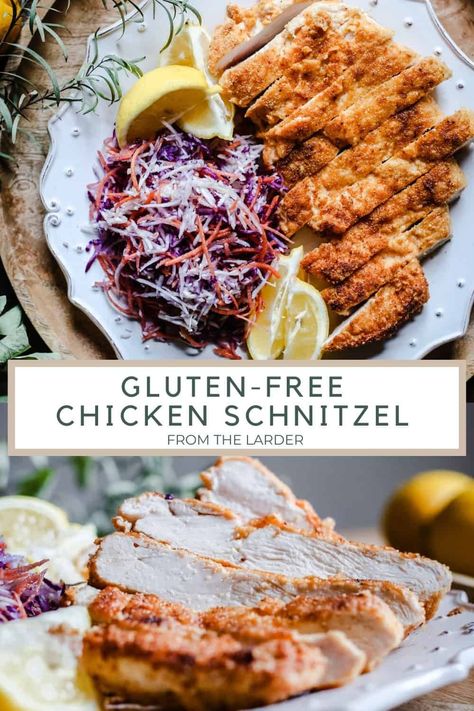 The Best Gluten-Free Chicken Schnitzel is made with seasoned almond flour and is a 10 minute wonder meal. #whole30 #glutenfree #easy #paleo #chicken #dinner #weeknight #almondflour #glutenfreerecipes #glutenfreedinner #glutenfreediet #schnitzel Chicken Schnitzel Gluten Free, Gluten Free Chicken Schnitzel, Gluten Free Schnitzel, Gluten Free Chicken Parm, Easy Paleo Chicken Dinner, Paleo Chicken Dinner, Easy Paleo Chicken, Cooking Whole Chicken, Chicken Schnitzel