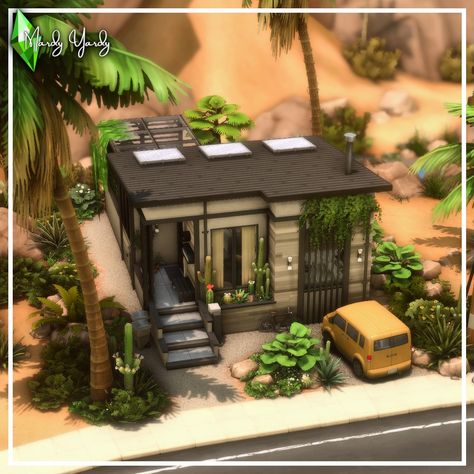 Sims 4 Oasis Springs, Modern Desert Home, Sims 4 City Living, Oasis Springs, San Myshuno, Sims 4 Family, Modern Desert, Sims 4 House Plans, Sims Building