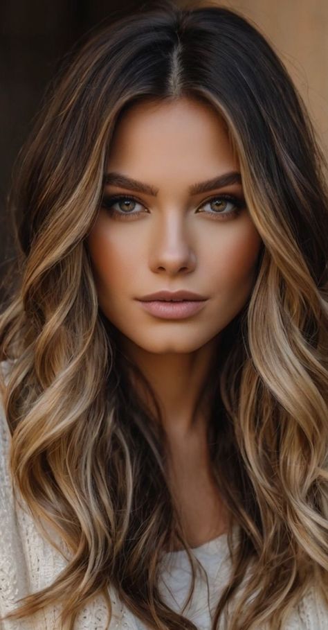 Balayage Dark Hair Blonde, Winter Balayage Blondes, Minimal Blonde Highlights On Brown Hair, Blonde And Dark Brown Highlights, Blonde Balayage Dark Hair, Dark With Blonde Highlights, Dyed Blonde Hair Dark Roots, Dark Brown Roots Blonde Hair Balayage, Dark Blonde Highlights On Brown Hair