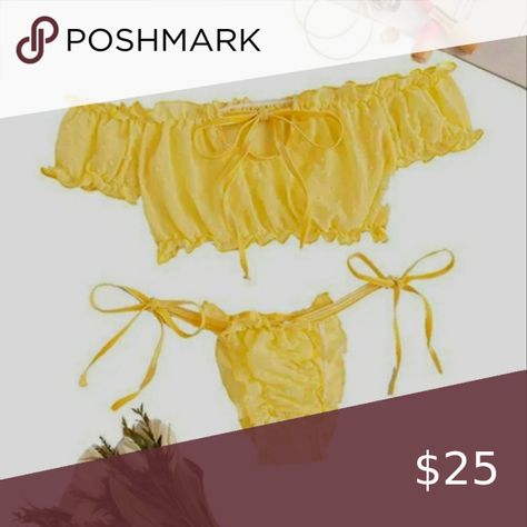 Envy LS Sexy Yellow Lingerie Set 💛 Yellow Lingerie, Lingerie Top, Special Clothes, Off Shoulder Tops, Lingerie Set, Off Shoulder, The One, Lingerie, Brand New