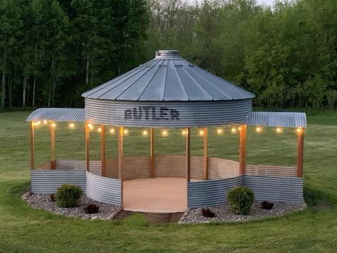 Easy Gazebo, Diy Gazebo, Silo House, Gazebo Ideas, Grain Silo, Beautiful Home Gardens, Building A Pergola, Outdoor Fireplaces, Backyard Gazebo