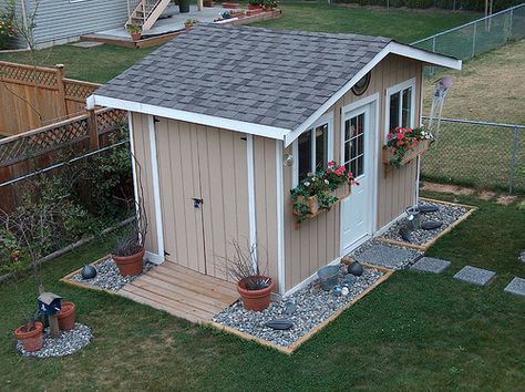 Cute Shed, Shed Exterior Ideas, Prefabricated Sheds, Shed Landscaping, Shed Makeover, Shed Decor, Craft Shed, Studio Shed, Landscaping Tools