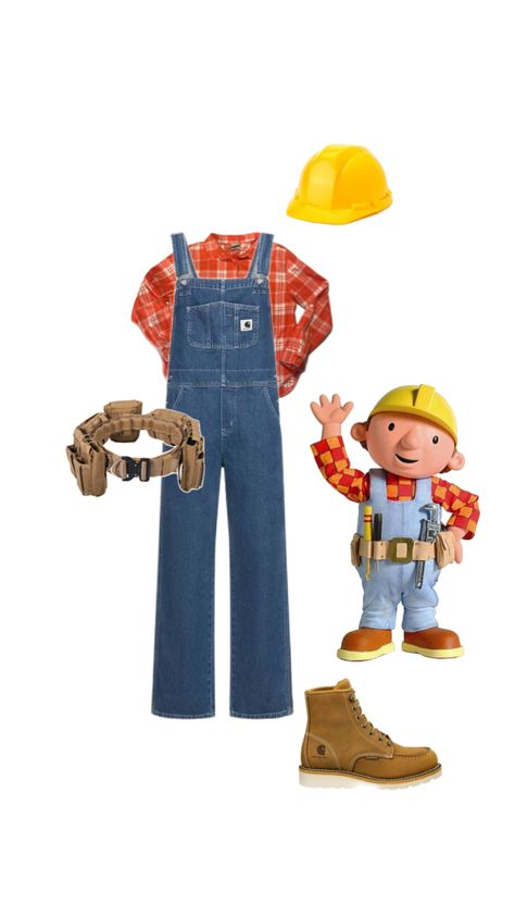 #autumn #fall #halloween #halloweencostume #halloweencostumeinspo #bobthebuilder Halloween Overalls Costume, Overalls Costume Halloween, Overall Halloween Costumes, Overall Costume Ideas, Overalls Costume, Bob The Builder, Autumn Fall, Fall Halloween, Halloween Costumes