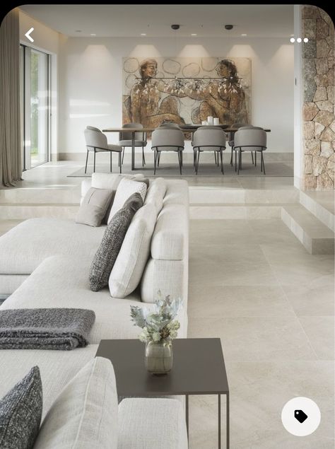 Living Room Decor Apartment, House Flooring, Home Room Design, Dining Room Design, Design Case, Stone Wall, Living Room Inspiration, Luxury Living Room, Living Room Interior