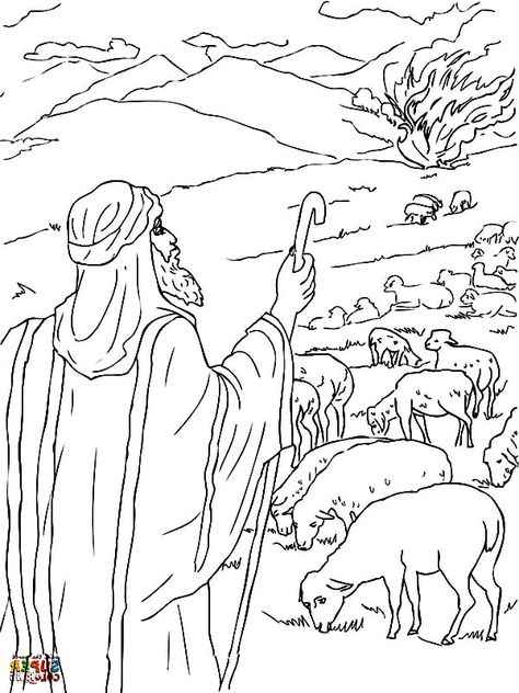 Free Bible Coloring Pages, Free Easter Coloring Pages, Bible Coloring Sheets, Sunday School Coloring Pages, Jesus Is Alive, School Coloring Pages, Burning Bush, Vbs Ideas, Crucifixion Of Jesus