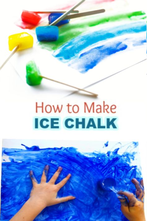 Easy Kids Crafts Summer, Ice Chalk, Homemade Sidewalk Chalk, Kids Educational Crafts, Chalk Activities, Summer Crafts For Toddlers, Kindergarten Art Projects, Recipe For Kids, Summer Play