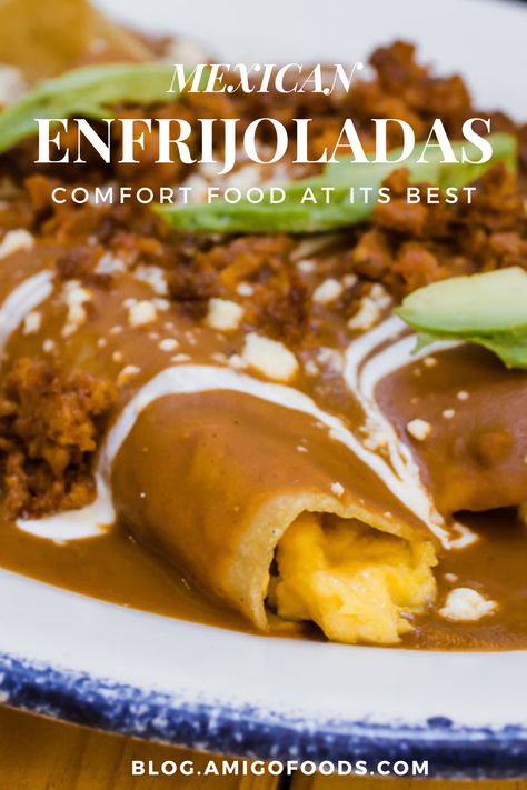 Here are a few things you can do to make the enfrijoladas and/or the cooking process easier and enjoyable: Enfrijoladas taste even better when topped with roasted vegetables or a fried egg. If you are a vegetarian, you may eliminate the chorizo and use the roasted veggies instead. Keep reading for more tips and tricks. #mexicanfood #mexico #Enfrijoladas #amigofoods #recipes Enfrijoladas Recipe Mexican, Fried Enchiladas, Enfrijoladas Mexican, Enfrijoladas Recipe, Mexican Comfort Food, Week Meals, Zucchini Fritters Recipe, Recipes Authentic, Mexican Dinner