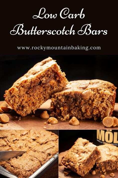 Hints of cinnamon, brown sugar, maple, and butterscotch meld together creating a dichotomy of simple yet complex flavors. Coconut gives this low carb butterscotch bar an “oatmeal” feel, making it an all around delicious low carb treat! Not too sweet, yet just sweet enough these, bars are perfect for breakfast, dessert, or as a mid-morning snack. Keto Butterscotch, Low Carb Keto Desserts, Protein Dessert Recipes, Low Carb Treat, Butterscotch Bars, Protein Dessert, Mid Morning Snack, Low Carb Treats, Protein Desserts