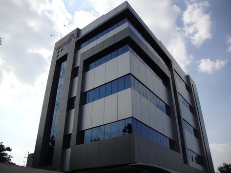 Acp cladding in Delhi, https://acpcladdingindelhi.wordpress.com/2015/04/26/aluminium-glass-structural-glazing-manufacturers-in-mumbai-nagpur-nashik-aurangabad-thane-pune-ratnagiri-vashi-maharashtra/ Acp Panel Front Elevation, Acp Board Design, Gallery Facade, Acp Cladding, Composite Design, Pre Engineered Metal Buildings, Building Front Designs, Commercial Design Exterior, Cladding Design