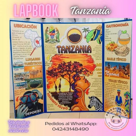 Lapbook de Tanzania #lapbook #lapbooks #lapbookmaracay #lapbookdigital Lapbook Aesthetic, Spiderman Cards, Lapbook Ideas, Magic Portal, Lap Book, Creative School Project Ideas, Diy Journal Books, Concept Map, Teaching Inspiration