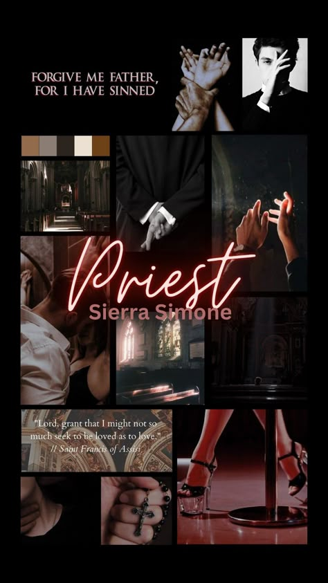 Priest Sierra Simone, Priest Book, Simone Aesthetic, Priest Aesthetic, Book Reading Tracker, Sierra Simone, Wall Of Books, Dark Priest, Hot Romance Books