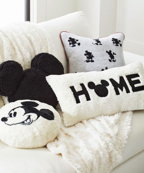 Modern Mickey Mouse Room, Black And White Disney Decor, Disney Home Theater Room, Mickey Mouse House Decor, Neutral Disney Home Decor, Modern Disney Home Decor, Minimalist Disney Decor, Minnie Mouse Gift Ideas, Disney Apartment Decor