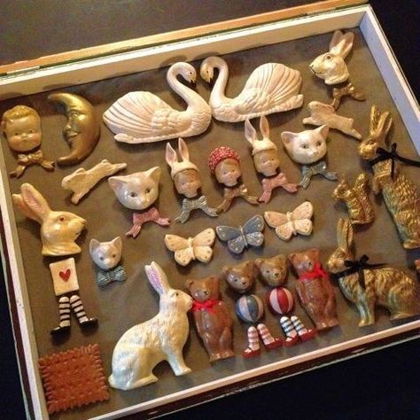 Antique Toys, Shadow Boxes, Displaying Collections, Bits And Bobs, Elevate Your Style, Art Toy, Altered Art, Vintage Ceramic, Kitsch