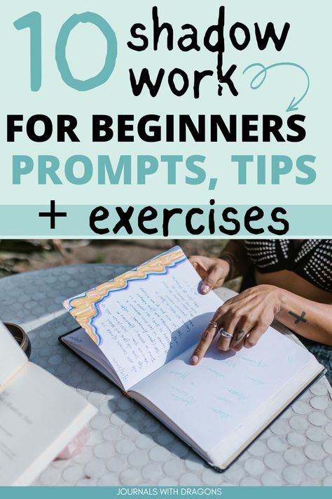 Shadow Work for Beginners: Journal Prompts, Exercises & Tips For Getting Started Shadow Work For Beginners, Shadow Work Prompts, Journal Page Ideas, Ideas Journal, Work Journal, Grimoire Book, Personal Growth Plan, Self Improvement Quotes, Workout At Work