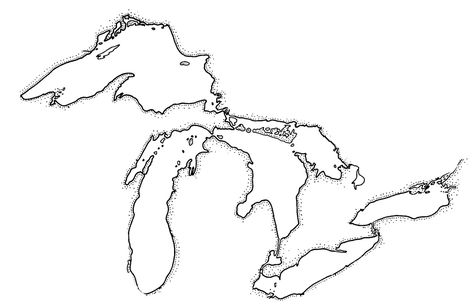 https://flic.kr/p/79MLas | Shoreline map of the Great Lakes | Great Lakes shoreline map. Great Lakes Tattoo, Map Of Continents, Paddle To The Sea, Lake Map Art, Superior Tattoo, Great Lakes Map, World Map Continents, Great Lakes Michigan, Midwest Region