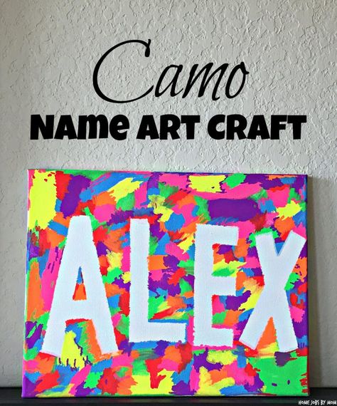 Easy Name Paintings On Canvas, Names Art Ideas, Name Art For Kindergarten, Name Art Activities, Easy Name Art, Name Design Art Ideas Letters, Name Art Projects For Kids, Painting Name Ideas, Canvas Name Painting Ideas