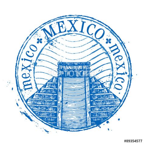 Download the royalty-free vector "Mexico vector logo design template. Shabby stamp or pyramid icon" designed by ~ Bitter ~ at the lowest price on Fotolia.com. Browse our cheap image bank online to find the perfect stock vector for your marketing projects! Mexico Icon, Mexico Stamp, Mexico Tattoo, Inca Tattoo, American Indian Tattoos, Mexican Art Tattoos, Mayan Symbols, Scrapbooking Layouts Baby, Travel Stamp