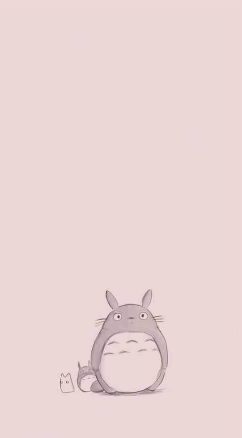 Beige Totoro Wallpaper, Pink Totoro Wallpaper, Pink Ghibli Wallpaper, Homescreen Decor Ideas, Ghibli Studio Wallpaper, Ghibli Phone Wallpaper, Marble Phone Wallpaper, Xiaomi Wallpaper, Totoro Wallpaper