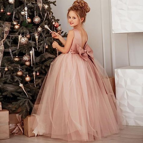 Tulle Wedding Gown, Wedding Dress With Pockets, Prom Ball Gown, Mid Calf Dresses, Lace Beach Wedding Dress, Girl Princess Dress, Wedding With Kids, Girls Party Dress, Mid Dresses