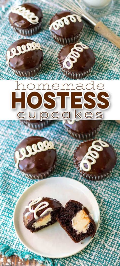 Homemade Hostess Cupcakes, Marshmallow Fluff Filling, Chocolate Caramel Cake, Hostess Cupcakes, Homemade Chocolate Cake, Cupcake Tray, Filled Cupcakes, Chocolate Buttercream Frosting, Special Desserts