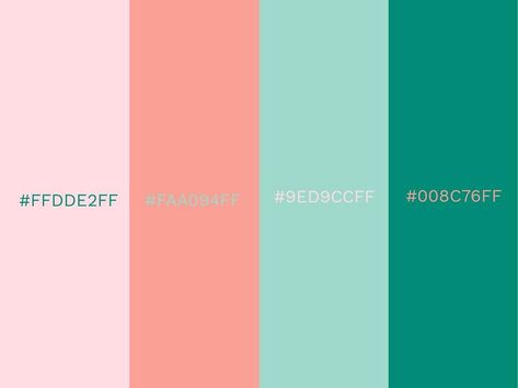 Mint Color Palettes, Christmas Palette, Colours That Go Together, Pink Color Schemes, Good Color Combinations, Brand Color Palette, Applied Arts, Complimentary Colors, Colour Combinations