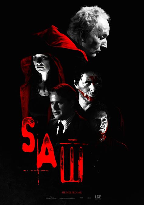 Saw franchise art by Luke Headland Saw Movie Poster, Saw Poster, Horror Merchandise, Jigsaw Movie, Horror Creatures, Hallway Landing, Saw Movie, Billy The Puppet, Saw Series