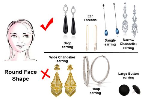 Ideal earrings for Round Faces Inverted Triangle Fashion, Beachwear Dresses, Round Face Makeup, Face Tips, Apple Body Shapes, Face Jewellery, Wrap Skirts, Round Face Shape, Face Earrings