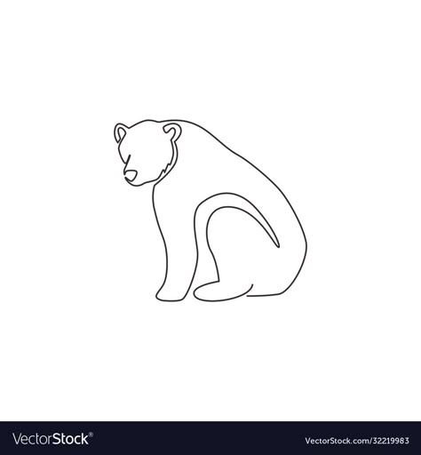 Bear Line Tattoo Simple, One Line Bear Tattoo, Minimal Bear Tattoo, One Line Animal Drawing, Bear Line Tattoo, Simple Bear Drawing, Bear Outline Tattoo, Simple Bear Tattoo, Minimalist Bear Tattoo