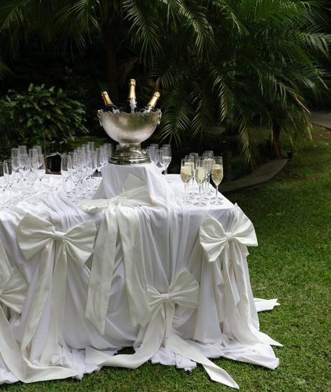 Champagne Table Setting, Champagne Station, Sophisticated Wedding Decor, Champagne Table, Puglia Wedding, Cocktail Hour Decor, Wedding Drapery, Honey Wedding, Shot Ideas