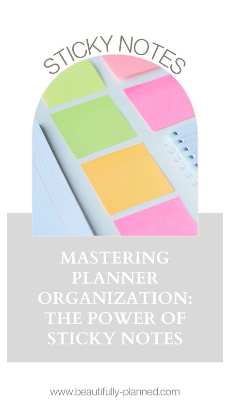 Sticky Notes in a Planner Sticky Notes Organization, Sticky Note Planning, Sticky Note Organizer, Post It To Do List, Sticky Note Productivity, Sticky Note Organization, Notes Plan, Organizing Time Management, Time Management Techniques