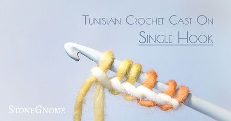 Tunisian Crochet Cast On - Single Hook Afghan Stitch, Crochet Hood, Tunisian Crochet Patterns, Tunisian Crochet Stitches, Casting On, Crochet Knit Stitches, Crochet Towel, Easy Crochet Projects, Crochet Hook Set