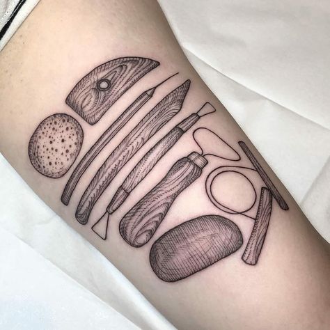 Pottery tattoo 😍 Pottery Tattoo Ideas, Pottery Tattoo, Pottery Throwing, Tools Tattoo, Tool Tattoo, Inanimate Objects, Tattoos For Lovers, Flash Tattoo Designs, Gaming Tattoo