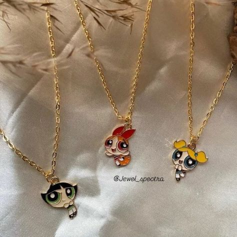 Get your Powerpuff Girls necklace set, perfect for any trio! Featuring all three characters, these fun and stylish pieces are a must-have for fans. Wear them together or share with friends! . . . #asthetic #accessories #handmade #powerpuffgirls #trendingnow #trio #love #like #online #buttercup #bubbles #blossom #odernow #trio Three Characters, Trio Necklace, Girls Necklace, Accessories Handmade, Girls Necklaces, Powerpuff Girls, Trending Now, Christmas List, Necklace Set