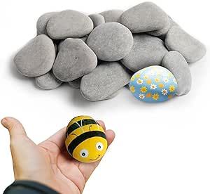 35 River Rocks for Painting, Painting Rocks Bulk for Adults, 2-3 Inches Craft Rocks, Flat Rocks for Painting, Smooth Painting Rocks for DIY Project, Gray Kindness Stones for Family Time Rocks For Painting, Rock Painting Supplies, Free Hand Designs, Smooth Rock, Garden Rock Art, Rock Flowers, Painted Rock Animals, Flat Rock, River Rocks