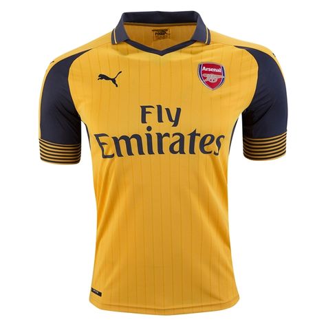 2016-17 Arsenal Yellow Away Soccer Jersey Arsenal Kit, Arsenal Football Shirt, Arsenal Shirt, Arsenal Soccer, Soccer Store, Soccer Shop, Soccer Uniforms, Adidas Boost, Soccer Shirt