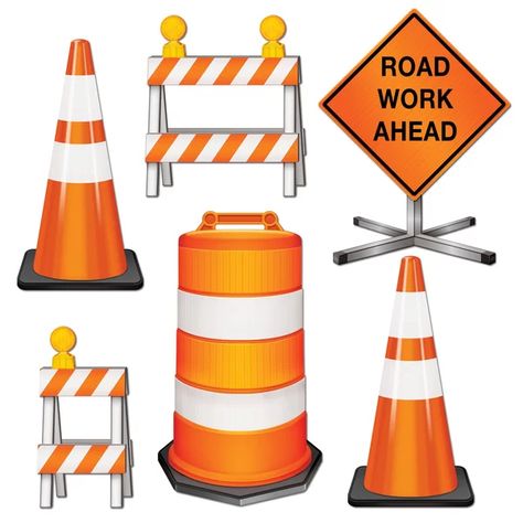 The Beistle Company 6 Piece Road Crew Standup Set | Wayfair Cardboard Standup, Construction Theme Birthday Party, Party Wall Decorations, Construction Theme Party, Construction Signs, Traffic Cone, Construction Birthday Parties, Construction Theme, Cardboard Cutout