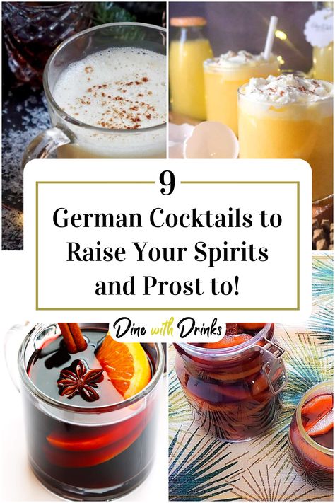 Collage of 4 german cocktails. Best German Food, Octoberfest Party, German Party, Hosting Hacks, Christmas Drinks Alcohol, Germany Food, Oktoberfest Food, Best Cocktails, Octoberfest Food