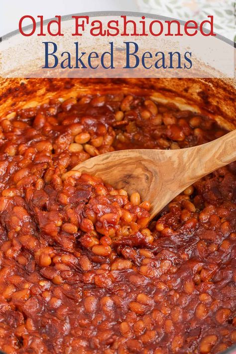 Red Speckled Beans Recipe, Apple Pie Baked Beans, Old Fashioned Baked Beans, Bbq Vegan, Blue Recipes, Easy Baked Beans, Baked Beans With Bacon, Beans With Bacon, Bbq Baked Beans